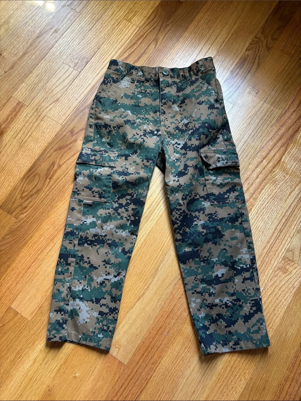 Kids Marine Corp Woodland Camouflage Military Costume Set - small (6-8)